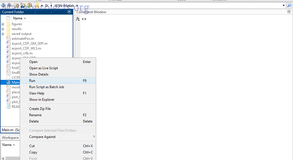 Execution of WSN Project in Matlab